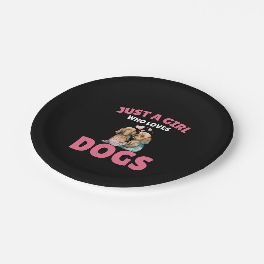 Nur ein Mädchen, das Liebe Hunde VC Pappteller (Schrägansicht)