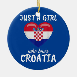 Nur ein Mädchen, das Liebe in Kroatien macht Fußba Keramik Ornament