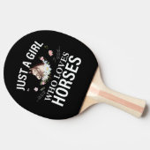 Nur ein Mädchen, das Liebe Pferde Blumenstrauß Tischtennis Schläger (Seitenansicht)
