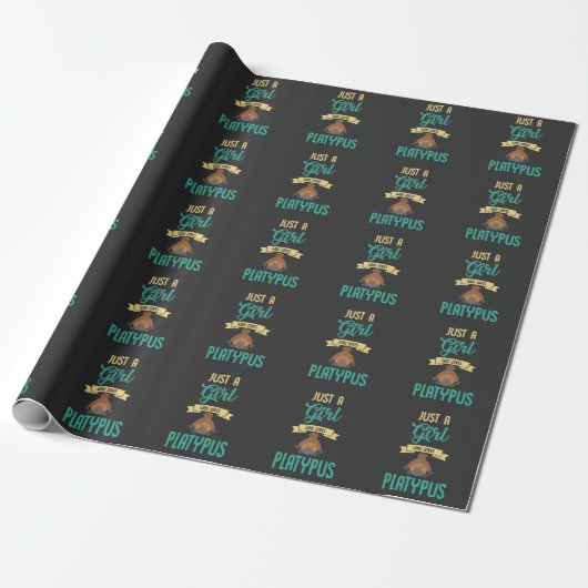 Nur ein Mädchen, das Liebe Platypus Zoology Mammal Geschenkpapier (Ungerollt)