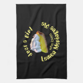 Nur ein Mädchen, das Liebe Zitrone Meringue-Pie Geschirrtuch (Vertikal)