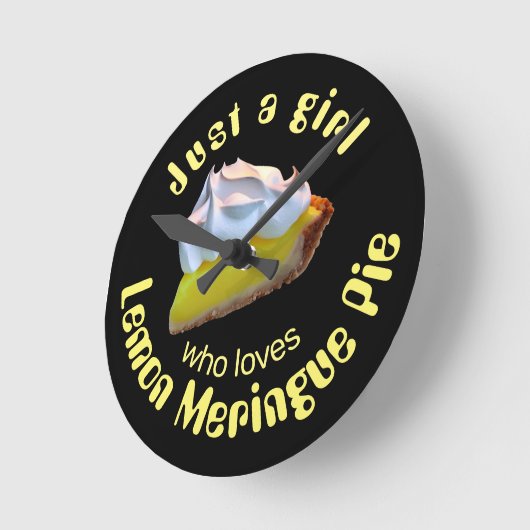 Nur ein Mädchen, das Liebe Zitrone Meringue-Pie Runde Wanduhr (Winkel)