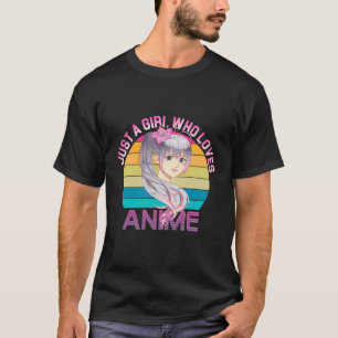 Nur ein Mädchen, das Lieben Anime japanische Weibl T-Shirt