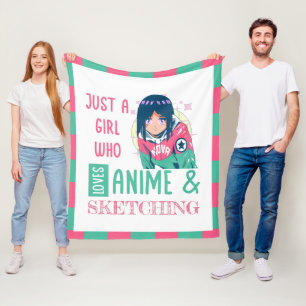 Nur ein Mädchen, das Lieben animieren und zeichnen Fleecedecke