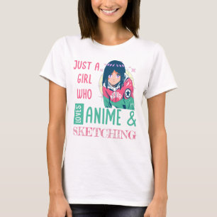 Nur ein Mädchen, das Lieben animieren und zeichnen T-Shirt