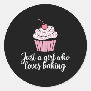 Nur ein Mädchen, das Lieben backen Cupcakes Niedli Runder Aufkleber