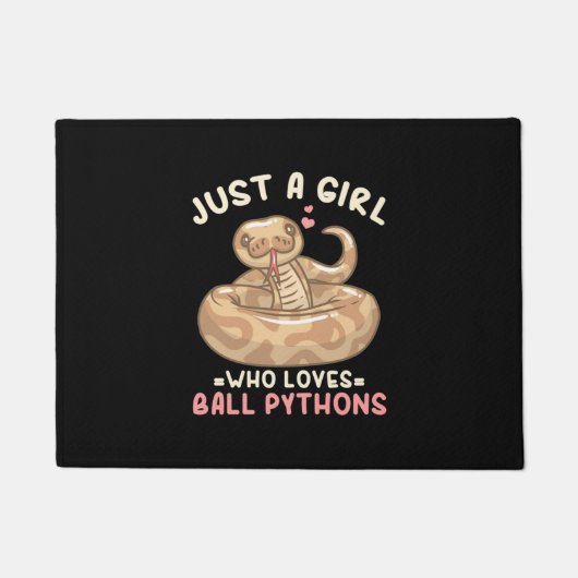 Nur ein Mädchen, das Lieben Ball Python Fußmatte (Vorderseite)