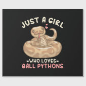 Nur ein Mädchen, das Lieben Ball Python Geschenkpapier (Flach)