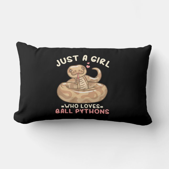 Nur ein Mädchen, das Lieben Ball Python Lendenkissen (Vorderseite)