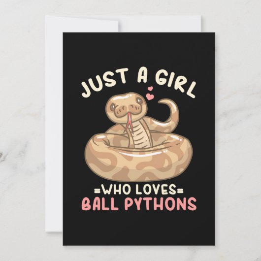 Nur ein Mädchen, das Lieben Ball Python Save The Date (Vorderseite)