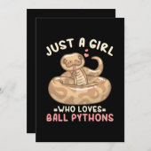 Nur ein Mädchen, das Lieben Ball Python Save The Date (Vorne/Hinten)