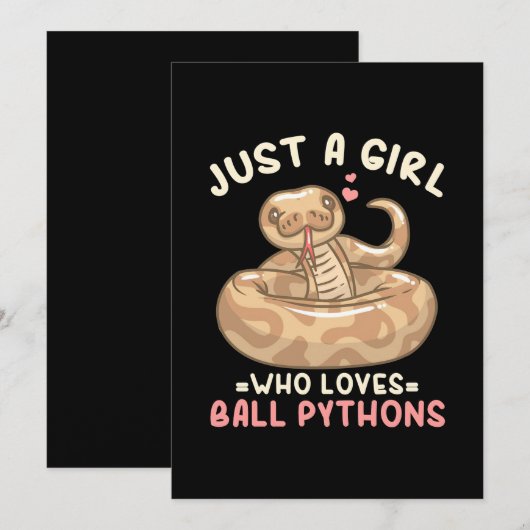 Nur ein Mädchen, das Lieben Ball Python Save The Date (Vorne/Hinten)