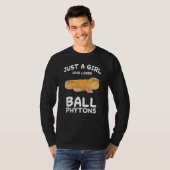 Nur ein Mädchen, das Lieben Ball Python Schlange R T-Shirt (Vorne ganz)