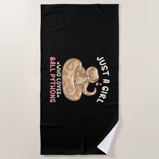 Nur ein Mädchen, das Lieben Ball Python Strandtuch (Vorderseite)