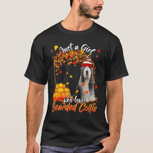 Nur ein Mädchen, das Lieben Bartete Collie Dog Tha T-Shirt (Vorderseite)