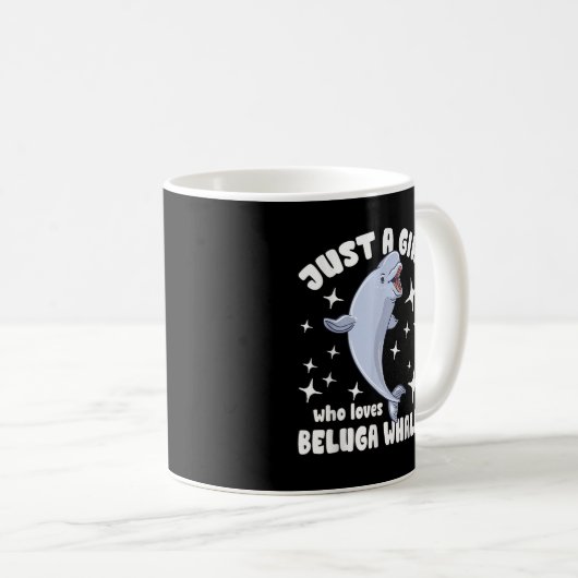 Nur ein Mädchen, das Lieben Beluga Wale Kaffeetasse (VorderseiteRechts)