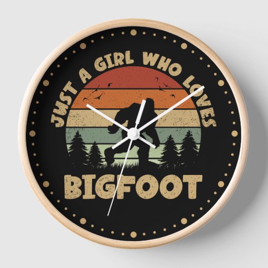 Nur ein Mädchen, das Lieben Bigfoot Funny Retro Vi Uhr (Vorderseite)