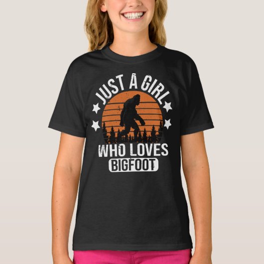 Nur ein Mädchen, das Lieben Bigfoot Funny Sasquatc T-Shirt (Vorderseite)