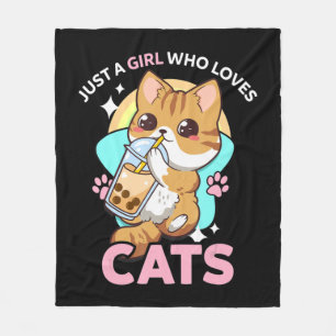 Nur ein Mädchen, das Lieben Boba Bubble Milk Tee K Fleecedecke