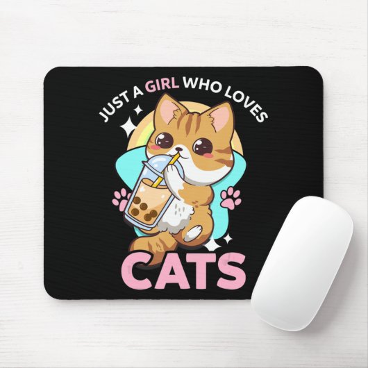 Nur ein Mädchen, das Lieben Boba Bubble Milk Tee K Mousepad (Mit Mouse)