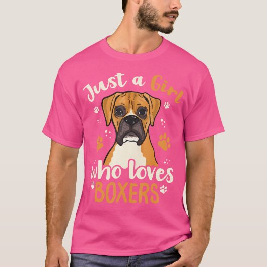 Nur ein Mädchen, das Lieben Boxers Dog Lover Girls T-Shirt (Vorderseite)