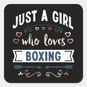 Nur ein Mädchen, das Lieben Boxing Funny Gifts Quadratischer Aufkleber