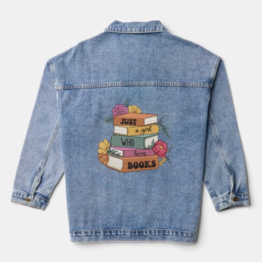 Nur ein Mädchen, das Lieben buchen Jeansjacke (Rückseite)