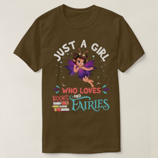 Nur ein Mädchen, das Lieben Bücher und Fairies Geb T-Shirt (Design vorne)