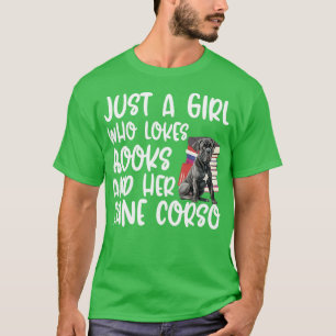 Nur ein Mädchen, das Lieben Bücher und ihr Cane Co T-Shirt