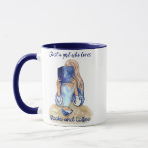 Nur ein Mädchen, das Lieben Bücher und Kaffee-Ta Tasse