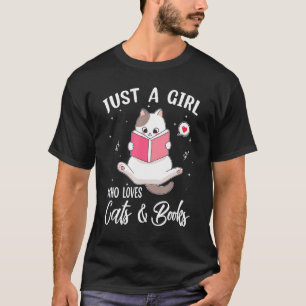 Nur ein Mädchen, das Lieben Bücher und Katzen Katz T-Shirt