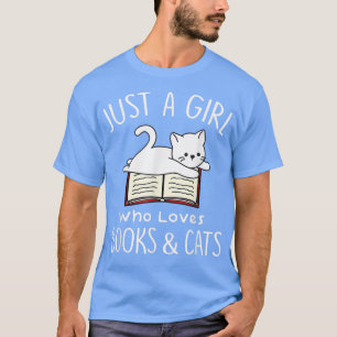 Nur ein Mädchen, das Lieben Bücher und Katzen lies T-Shirt