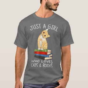 Nur ein Mädchen, das Lieben Bücher und Katzen lust T-Shirt