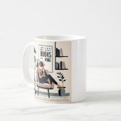 Nur ein Mädchen, das Lieben Bücher und Wein Kaffeetasse (Vorderseite Links)