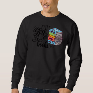 Nur ein Mädchen, das Lieben bucht Bibliothekselber Sweatshirt