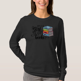 Nur ein Mädchen, das Lieben bucht Bibliothekselber T-Shirt