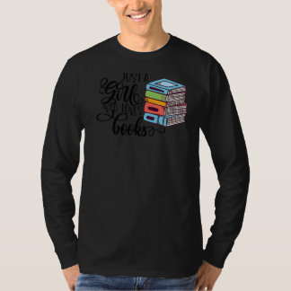 Nur ein Mädchen, das Lieben bucht Bibliothekselber T-Shirt