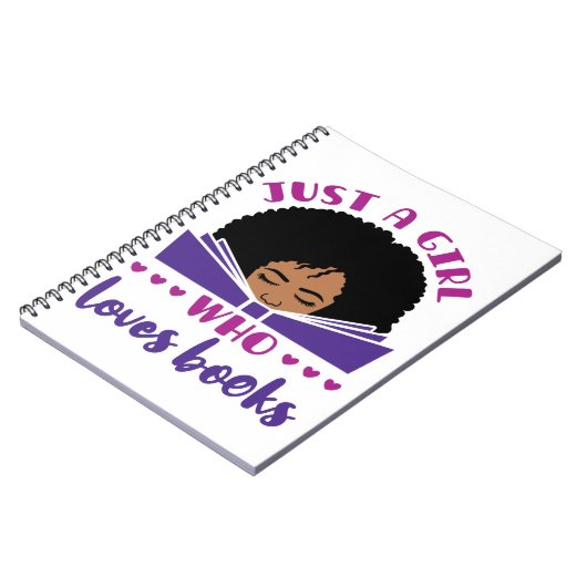 Nur ein Mädchen, das Lieben bucht einen Afroamerik Notizblock (Linke Seite)