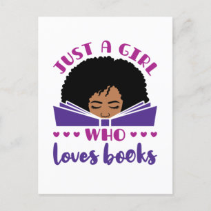 Nur ein Mädchen, das Lieben bucht einen Afroamerik Postkarte