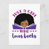 Nur ein Mädchen, das Lieben bucht einen Afroamerik Postkarte (Vorderseite)