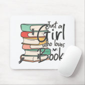 Nur ein Mädchen, das Lieben bucht Typografie Paste Mousepad (Mit Mouse)