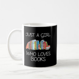 Nur ein Mädchen, das Lieben bucht Worm Funny Girl  Kaffeetasse