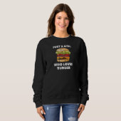 Nur ein Mädchen, das Lieben Burger Cheeseburger Ha Sweatshirt (Vorne ganz)