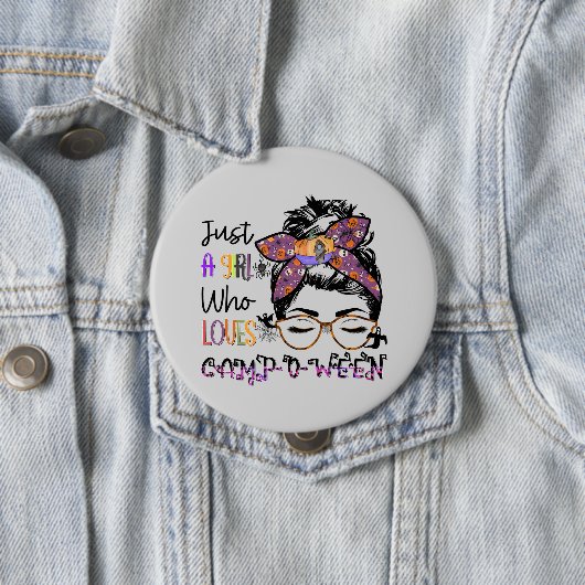 Nur ein Mädchen, das Lieben Camp-o-ween | Hallowee Button (Beispiel)