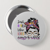 Nur ein Mädchen, das Lieben Camp-o-ween | Hallowee Button (Vorne & Hinten)