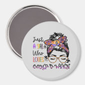 Nur ein Mädchen, das Lieben Camp-o-ween | Hallowee Magnet (Vorderseite/Rückseite)