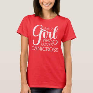 Nur ein Mädchen, das Lieben Canicross Hund läuft L T-Shirt