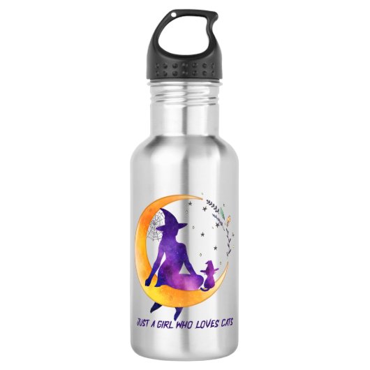 Nur ein Mädchen, das Lieben Cat Edelstahlflasche (Vorderseite)