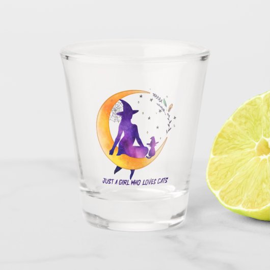 Nur ein Mädchen, das Lieben Cat Schnapsglas (Vorderseite)