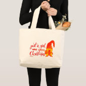 NUR EIN MÄDCHEN, DAS LIEBEN CHRISTMAS lustiges Gno Jumbo Stoffbeutel (Vorderseite (Produkt))